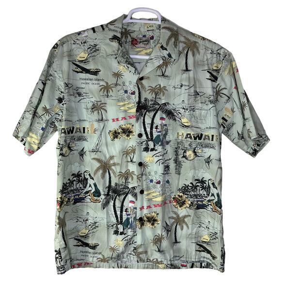 Hilo Hattie Other - Vintage Hilo Hattie Hawaiian Shirt Men's Large AOP Palm Trees Surf Luau GUC
